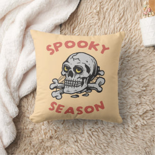 Spooky Season Beängstigend Skull Halloween Kissen