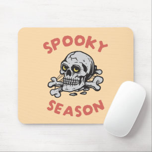 Spooky Season Beängstigend Skull Halloween Mousepad