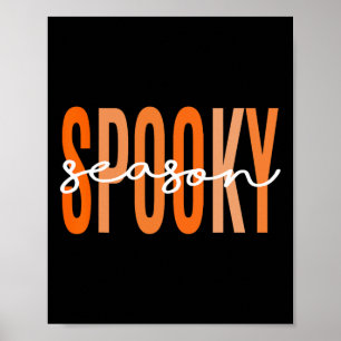 Spooky Season Fall Pumpkin Halloween Lehrer Stute Poster