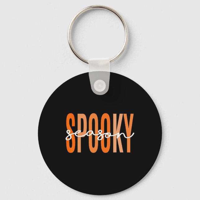 Spooky Season Fall Pumpkin Halloween Lehrer Stute Schlüsselanhänger (Vorderseite)