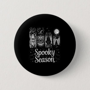 Spooky Season Funny Halloween Boo Hexe Cat Pumpki Button