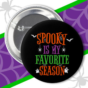 Spooky Season Gespenster Fledermäuse Spiders Happy Button