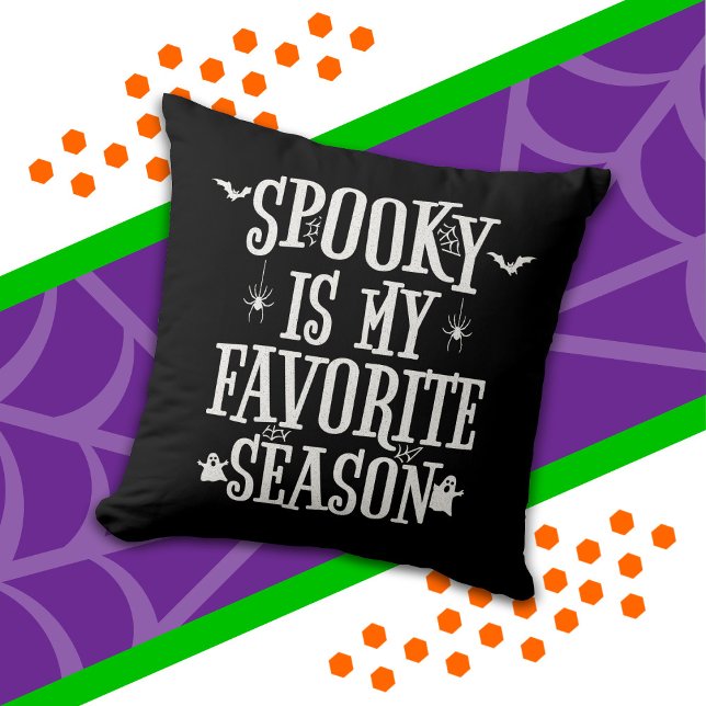 Spooky Season Gespenster Fledermäuse Spiders Happy Kissen (Von Creator hochgeladen)