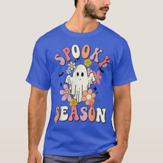 Spooky Season Groovy Ghost Retro Halloween 113 T-Shirt