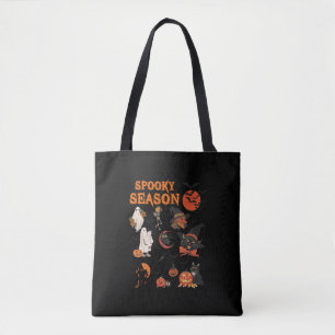 Spooky Season Halloween Black Cat Hexe Ghost Pump Tasche