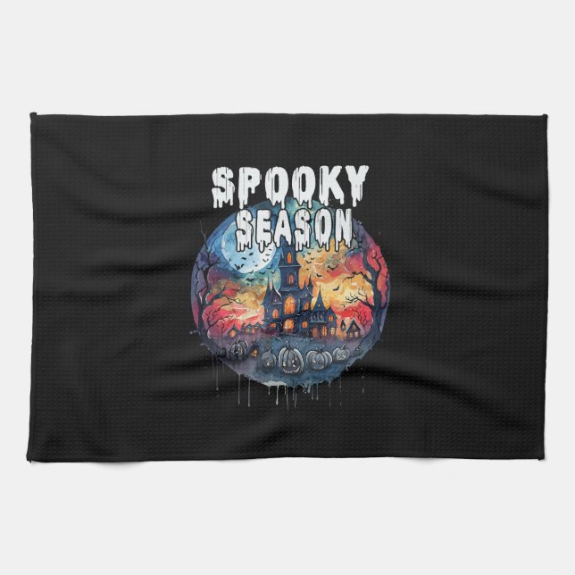 Spooky Season Halloween Geschirrtuch (Horizontal)