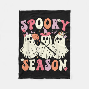 Spooky Season Halloween Ghost Kostüm Retro Groovy Fleecedecke