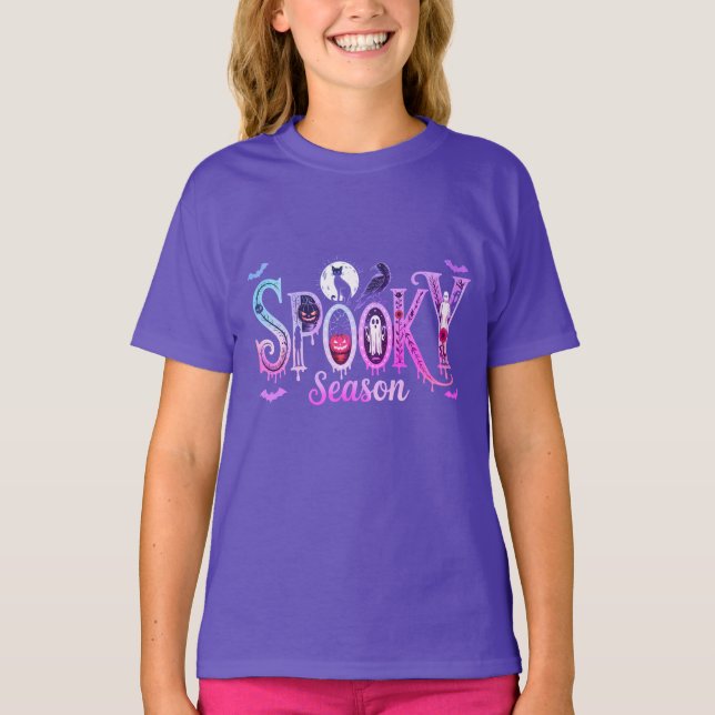 Spooky Season Halloween Girls T-Shirt (Vorderseite)