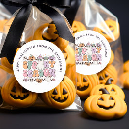 Spooky Season Halloween Groovy Leckerei Bag Sticke Runder Aufkleber