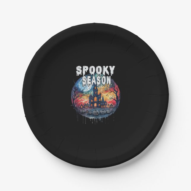 Spooky Season Halloween Pappteller (Vorderseite)
