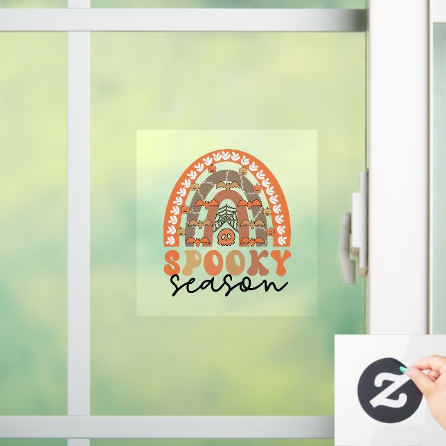 Spooky Season Halloween Rainbow Fall Fensteraufkleber (Zuhause)