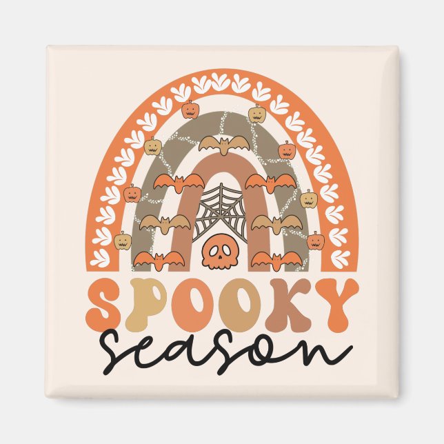 Spooky Season Halloween Rainbow Fall Magnet (Vorne)