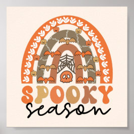 Spooky Season Halloween Rainbow Fall Poster