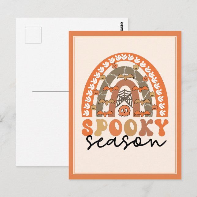 Spooky Season Halloween Rainbow Fall Postkarte (Vorne/Hinten)