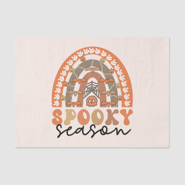 Spooky Season Halloween Rainbow Fall Seidenpapier (Vorderseite)