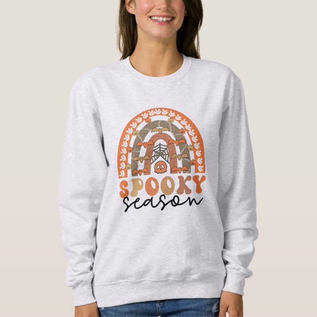 Spooky Season Halloween Rainbow Fall Sweatshirt (Vorderseite)