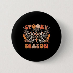 Spooky Season Halloween Skeleton Kostüm Retro Gro Button