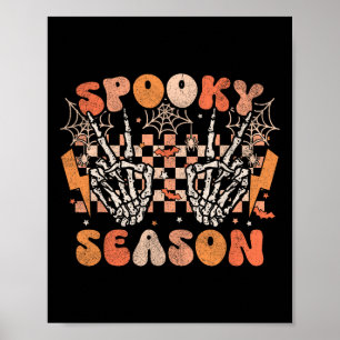 Spooky Season Halloween Skeleton Kostüm Retro Gro Poster
