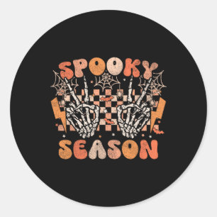 Spooky Season Halloween Skeleton Kostüm Retro Gro Runder Aufkleber