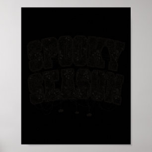 Spooky Season Halloween Spider Webs Varsity Text W Poster
