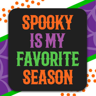 Spooky Season Happy Halloween Funny Halloween Quadratischer Aufkleber