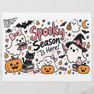 Spooky Season Is Here Halloween Whiteboard Doodle Briefbogen