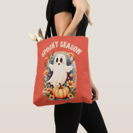 Spooky Season Niedlich Ghost Floral Retro Tasche