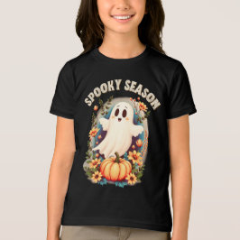 Spooky Season Niedlich Ghost Floral Retro Tri-Blend Shirt