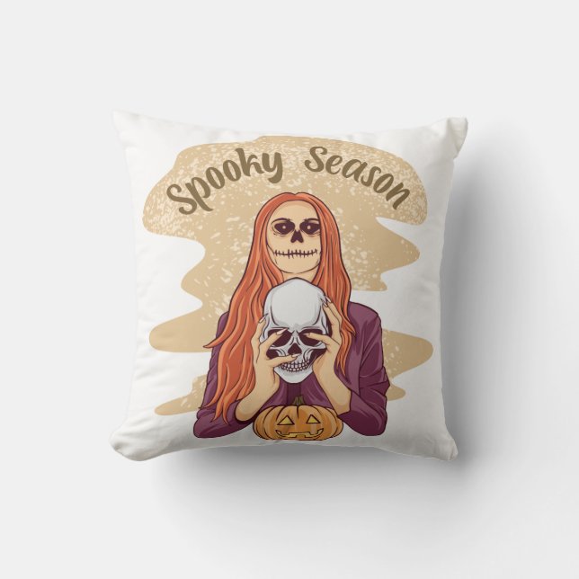 Spooky Season Niedlich Ghost Funny Halloween Groov Kissen (Vorderseite)