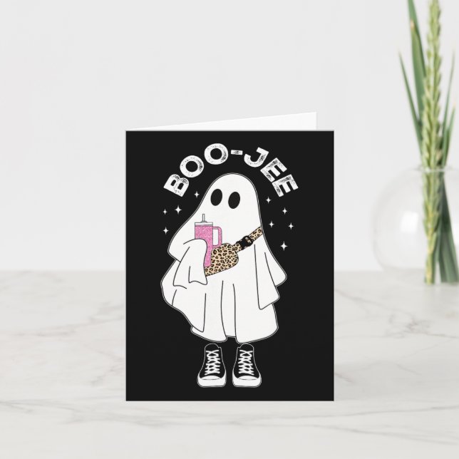 Spooky Season Niedlich Ghost Halloween Kostüm Bouj Karte (Vorderseite)