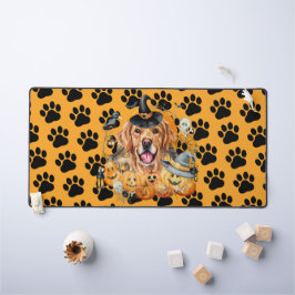 Spooky Season Pumpkin Golden Retriever Halloween Schreibtischunterlage