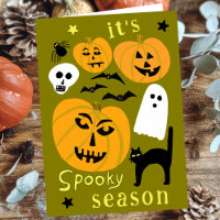 Spooky Season Pumpkins Ghost Bat HAPPY HALLOWEEN
