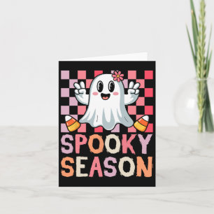 Spooky Season Retro Happy Halloween Ghost Frauen a Karte