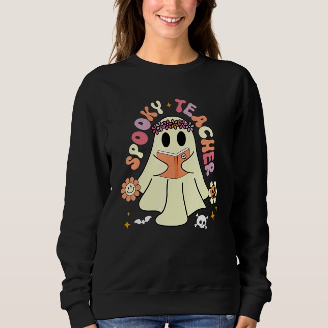 Spooky Season Retro Spooky Teacher Halloween Costu Sweatshirt (Vorderseite)