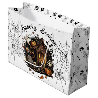 👻 Spooky Season Spuk House weiße Geschenktasche � Große Geschenktüte
