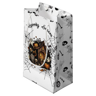 👻 Spooky Season Spuk House weiße Geschenktasche � Kleine Geschenktüte