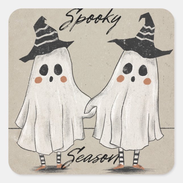 Spooky Season Squad Quadratischer Aufkleber (Vorderseite)