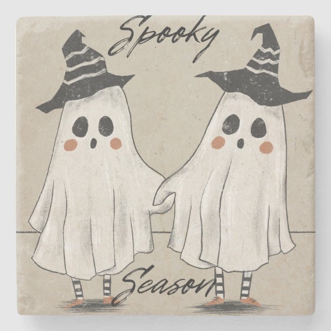 Spooky Season Squad Stone Coaster Steinuntersetzer (Vorderseite)