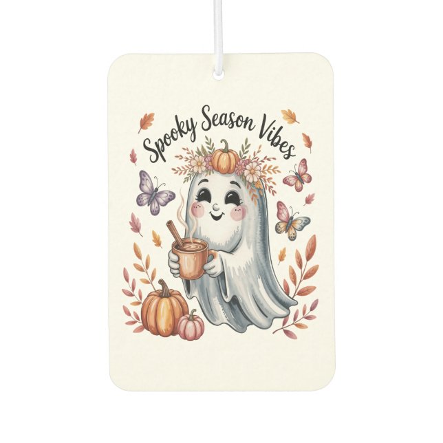 Spooky Season Vibes Ghost Autolufterfrischer (Vorderseite)