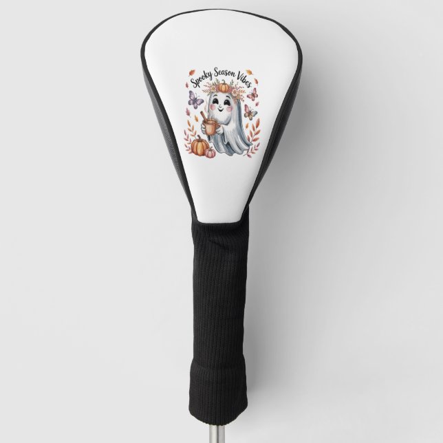 Spooky Season Vibes Ghost Golf Headcover (Vorderseite)
