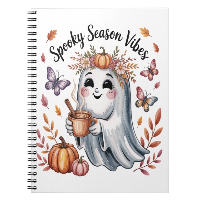 Spooky Season Vibes Ghost Notizblock (Vorderseite)