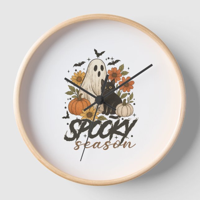 Spooky Season Vibes Ghost Uhr (Vorderseite)