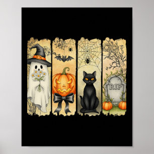 Spooky Season Vintag Halloween Ghost Pumpkin Coqu Poster