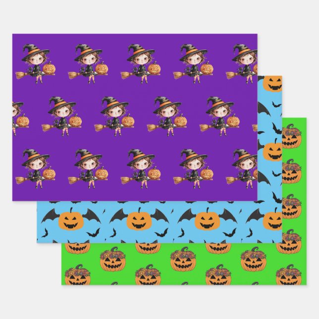 Spooky Season Wrap Halloween Wrap Witchy Wrap Geschenkpapier Set (Set)
