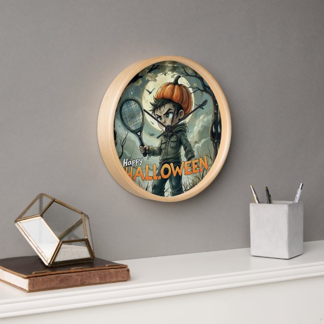 Spooky Serve: Clark Voorhees Tennis Pumpkin Uhr (Büro)