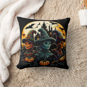 Spooky-Skarekrutsche-Trio am Vollmond Kissen