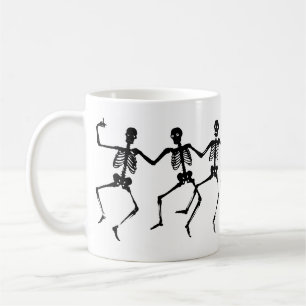 Spooky Skeleton Black & White Halloween Kaffeetasse