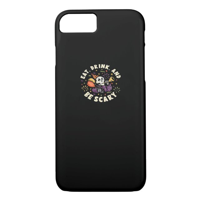 Spooky Skeleton Celebrating Halloween Eat Drink Case-Mate iPhone Hülle (Rückseite)