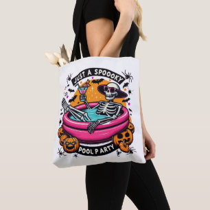 Spooky Skeleton Halloween Pool Party Design! Tasche