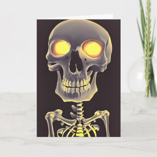 Spooky Skeleton Halloween Puff Karte